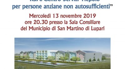 Mercoledì 13 novembre 2019 ore 20.30 presso la Sala Consiliare: “RSA/Centro Servizi Tiepolo per persone anziane non autosufficienti”