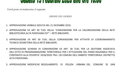 AVVISO DI CONVOCAZIONE CONSIGLIO COMUNALE: Sabato 30 Maggio 2020