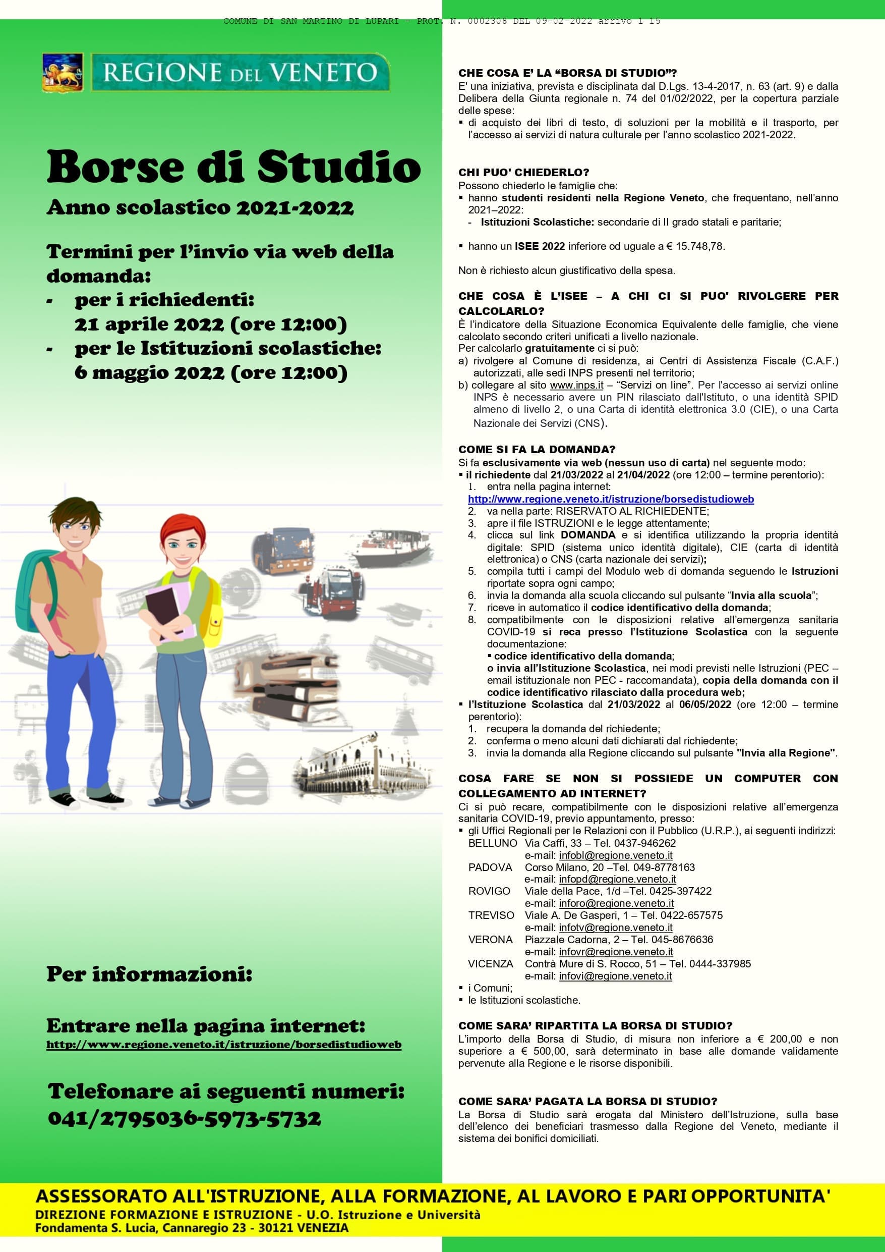 BORSE DI STUDIO Anno Scolastico 2021-2022