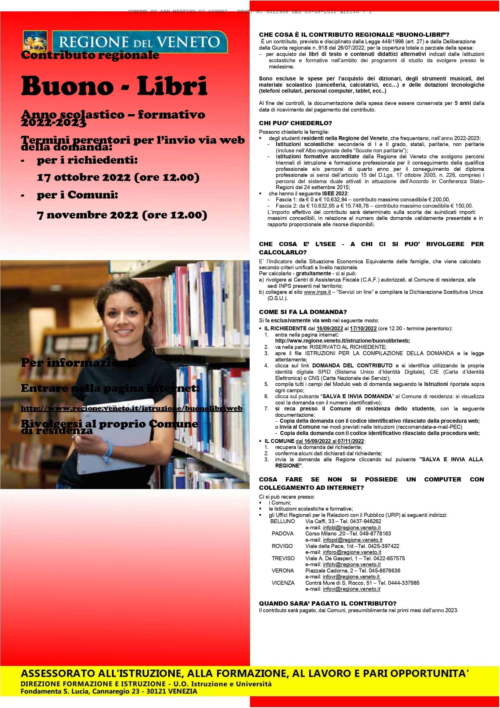 CONTRIBUTO REGIONALE “BUONO LIBRI E CONTENUTI DIDATTICI ALTERNATIVI” A.S. 2022-2023
