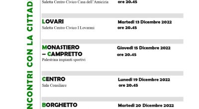 INCONTRI CON LA CITTADINANZA
