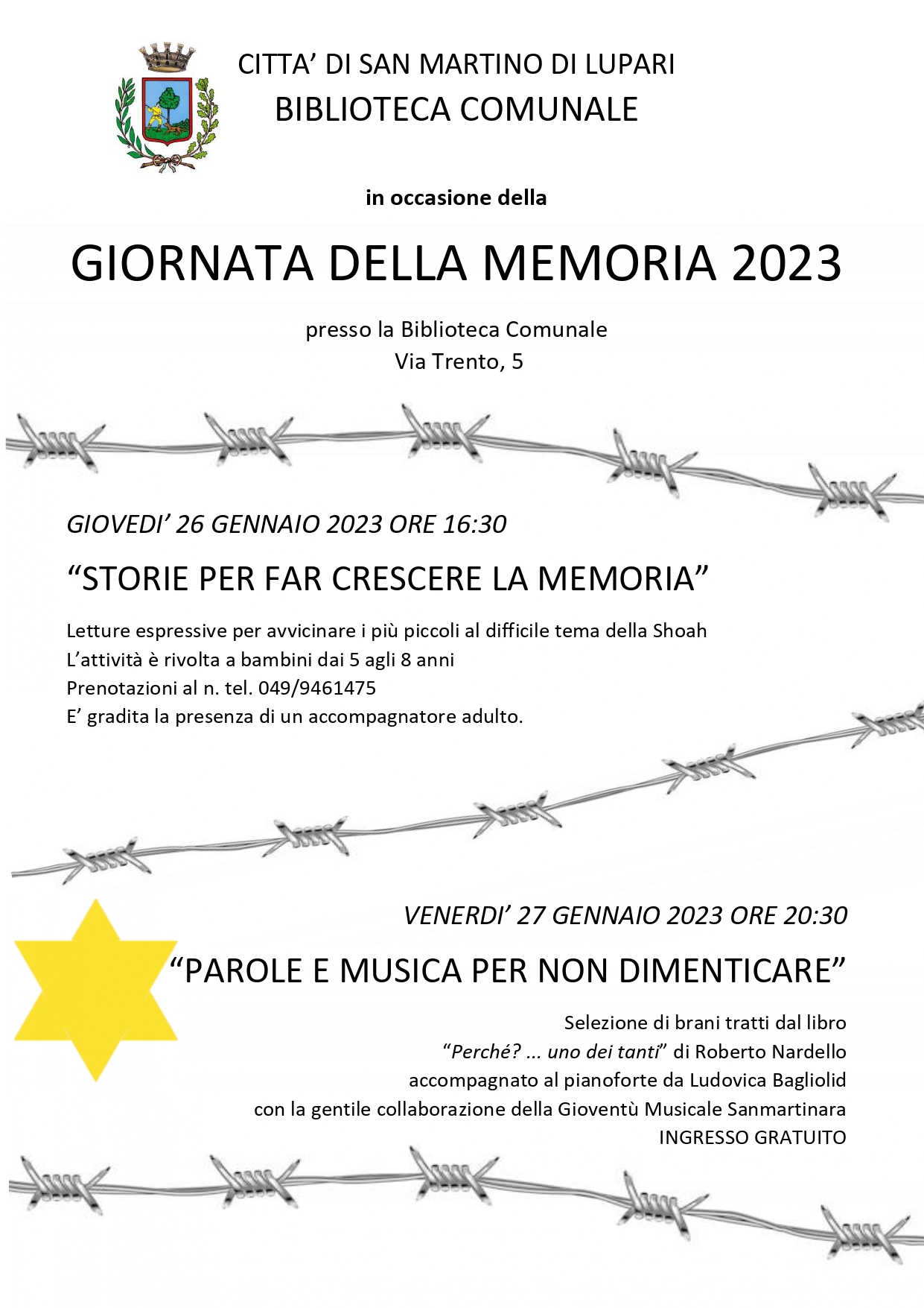GIORNATA DELLA MEMORIA 2023