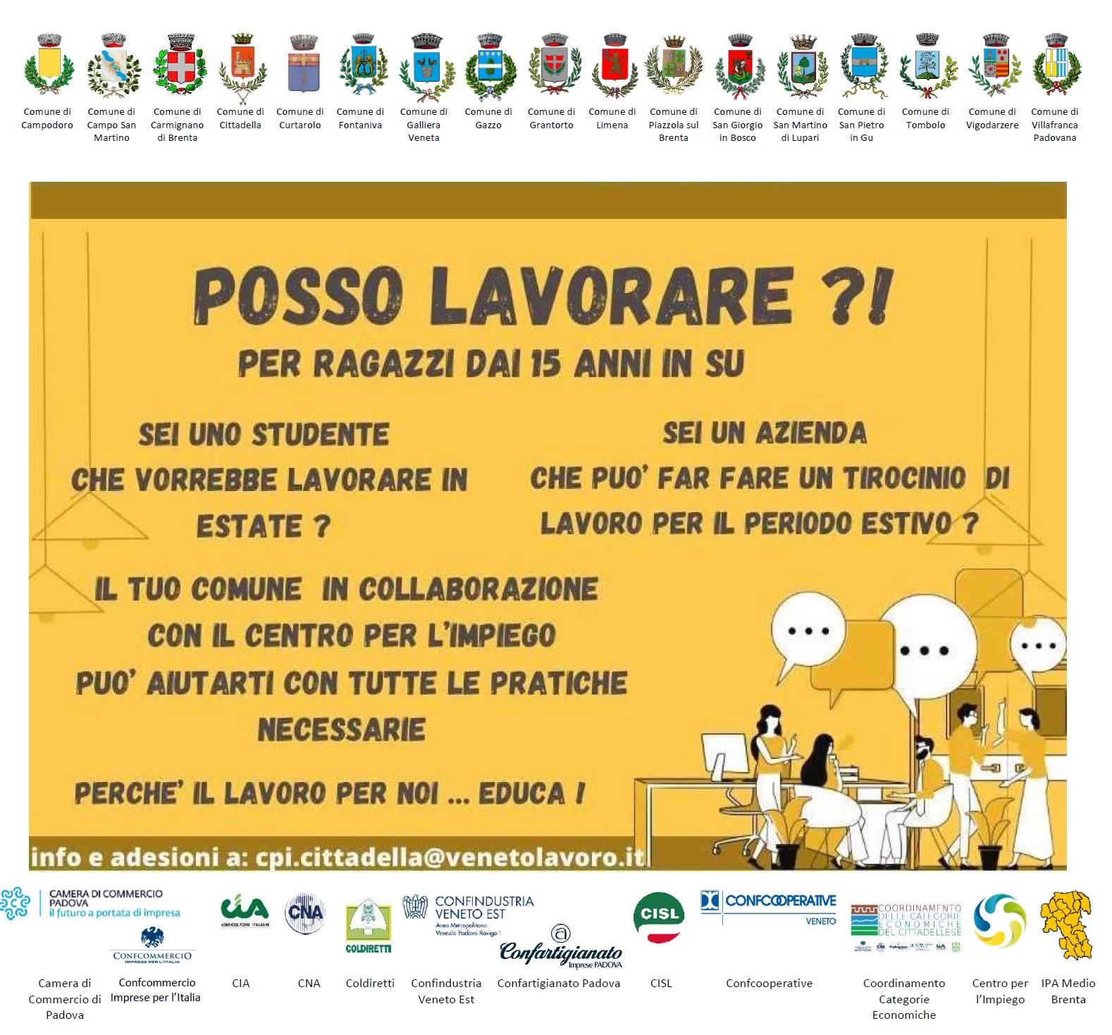AL VIA IL PROGETTO “POSSO LAVORARE?!”