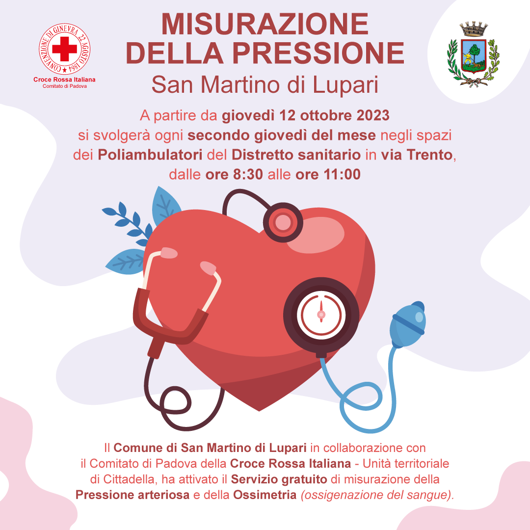 Servizio gratuito di MISURAZIONE DELLA PRESSIONE a San Martino di Lupari