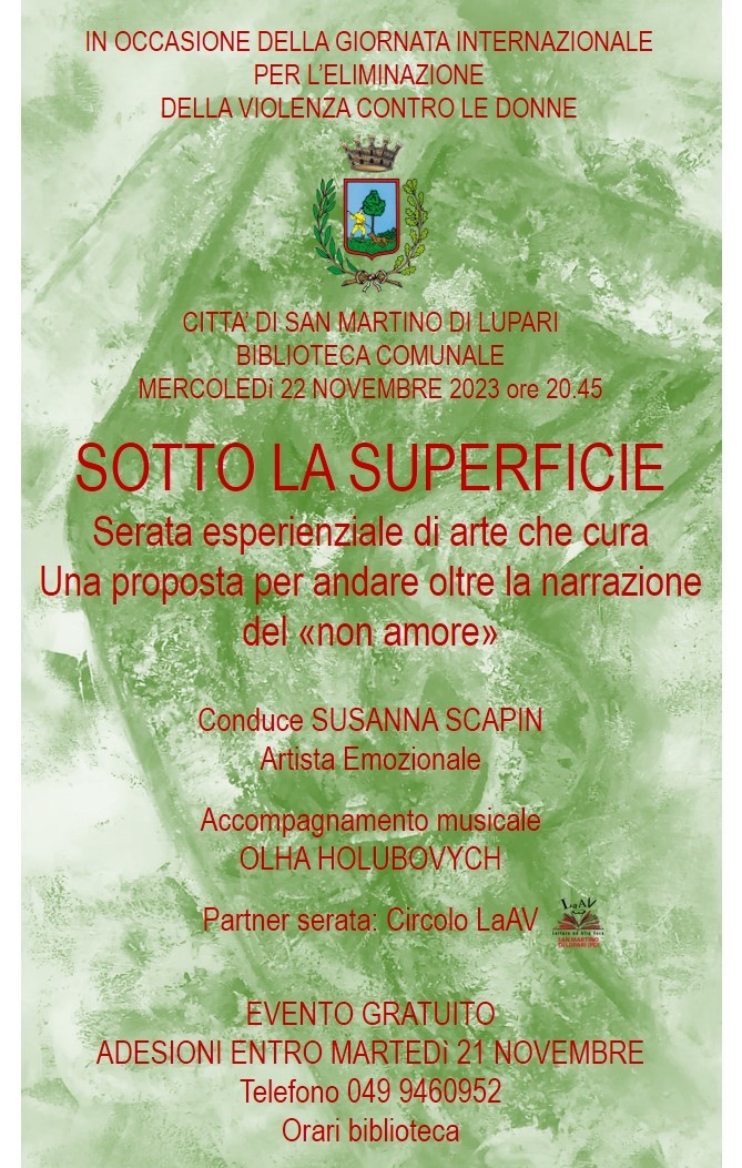 SOTTO LA SUPERFICIE. Mercoledì 22 Novembre 2023