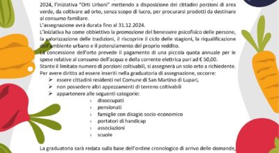 AVVISO INIZIATIVA “RICHIEDI UN ORTO” 2024