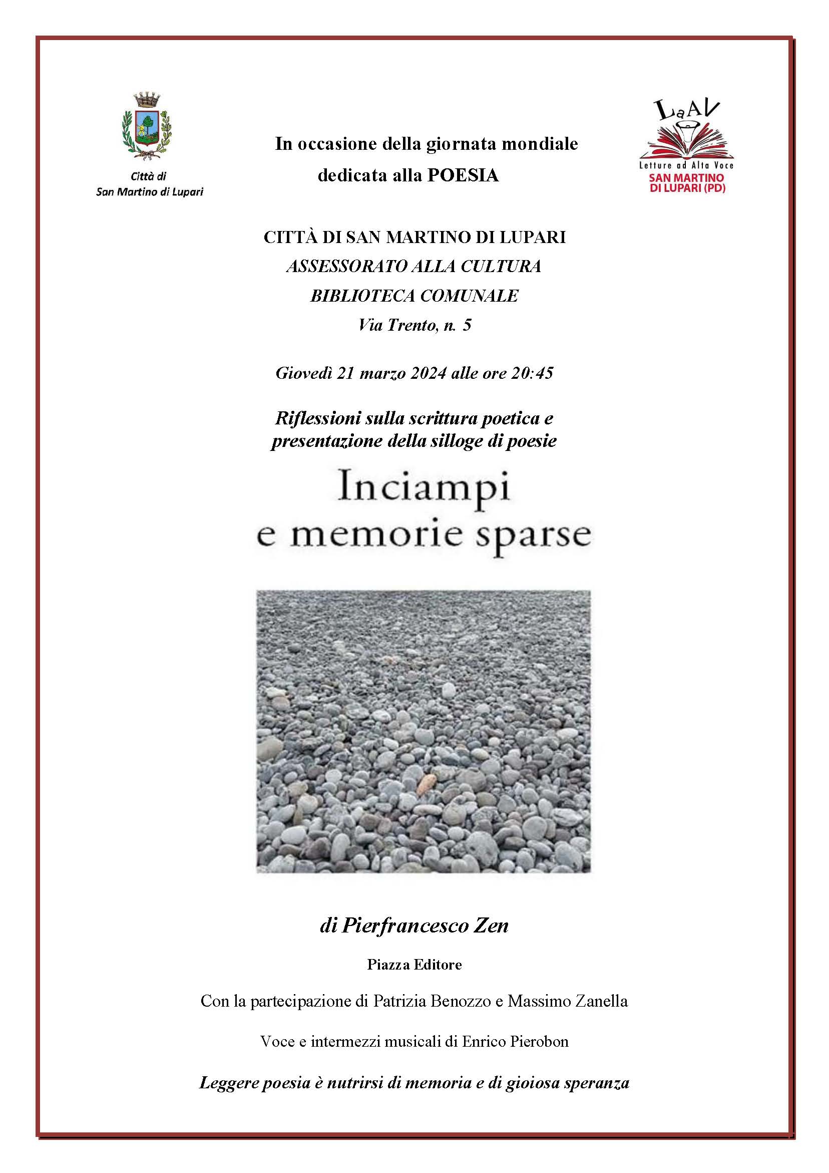 GIOVEDI’ 21 MARZO: GIORNATA MONDIALE DEDICATA ALLA POESIA