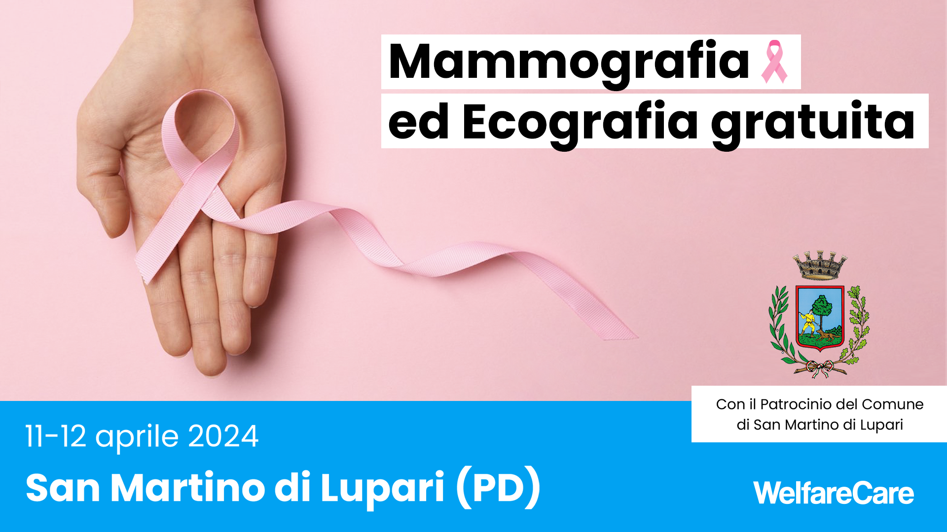 MAMMOGRAFIA ED ECOGRAFIA GRATUITA A SAN MARTINO DI LUPARI 11 E 12 APRILE 2024