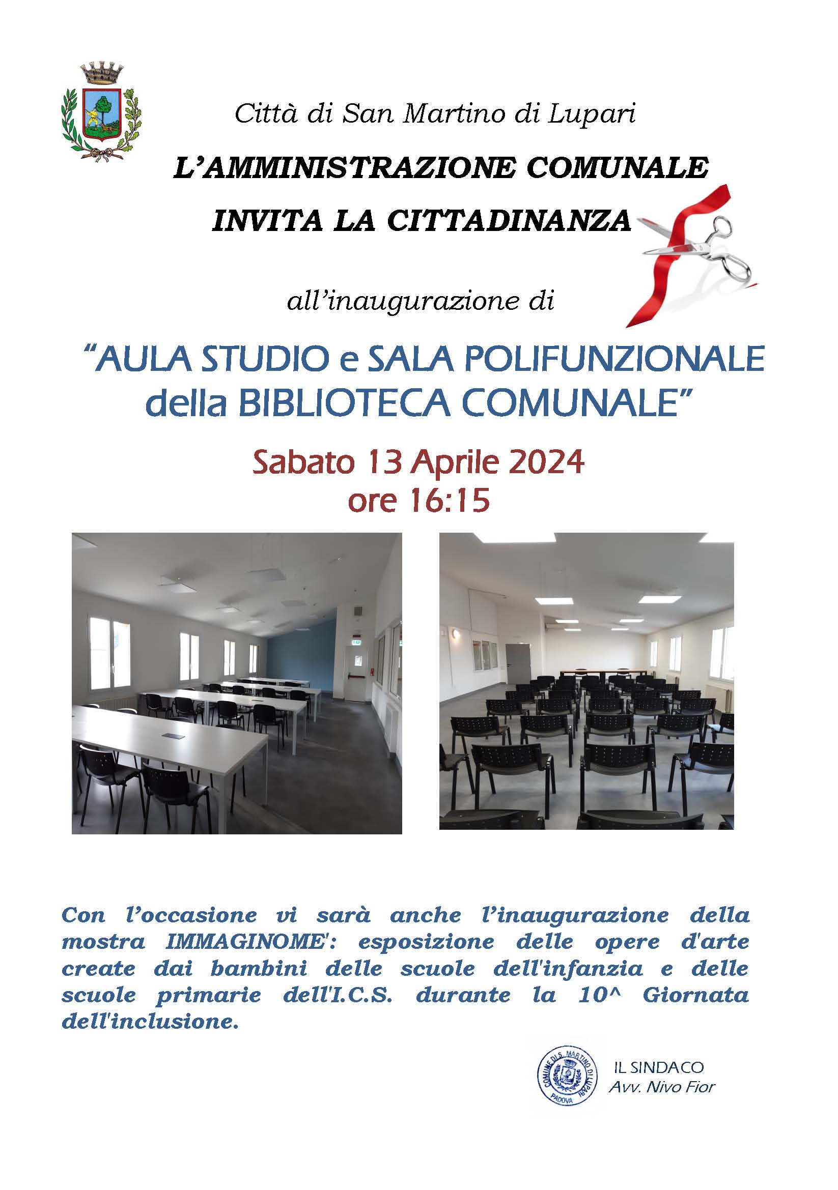 INAUGURAZIONE “AULA STUDIO E SALA POLIFUNZIONALE”