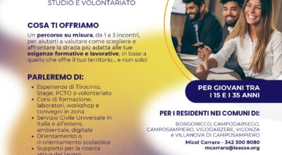 CONSULENZE INDIVIDUALI GRATUITE PER GIOVANI DAI 15 AI 35 ANNI SU LAVORO, FORMAZIONE, STUDIO E VOLONTARIATO