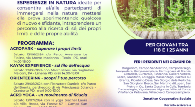 OUTDOOR TRAINING  “PROGETTO GIOVANI E GENERATTIVITA'”primo ciclo di attività