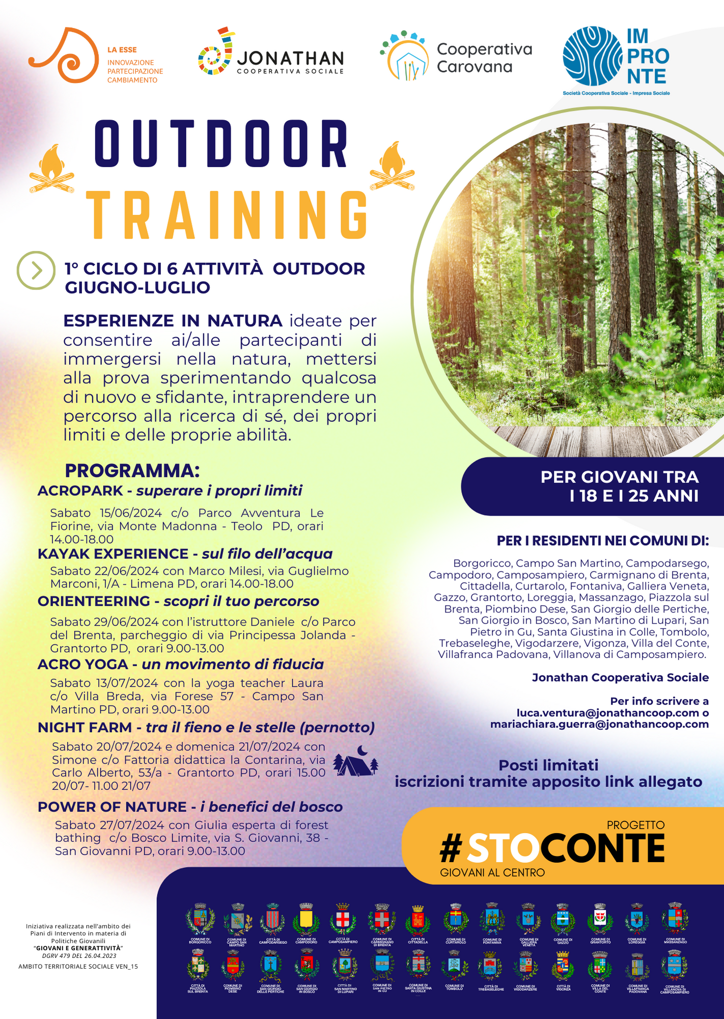 OUTDOOR TRAINING  “PROGETTO GIOVANI E GENERATTIVITA'”primo ciclo di attività