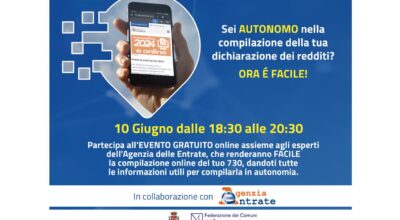 PROGETTO “CENTRI DI FACILITAZIONE”. Evento online gratuito sulla compilazione della dichiarazione dei redditi.