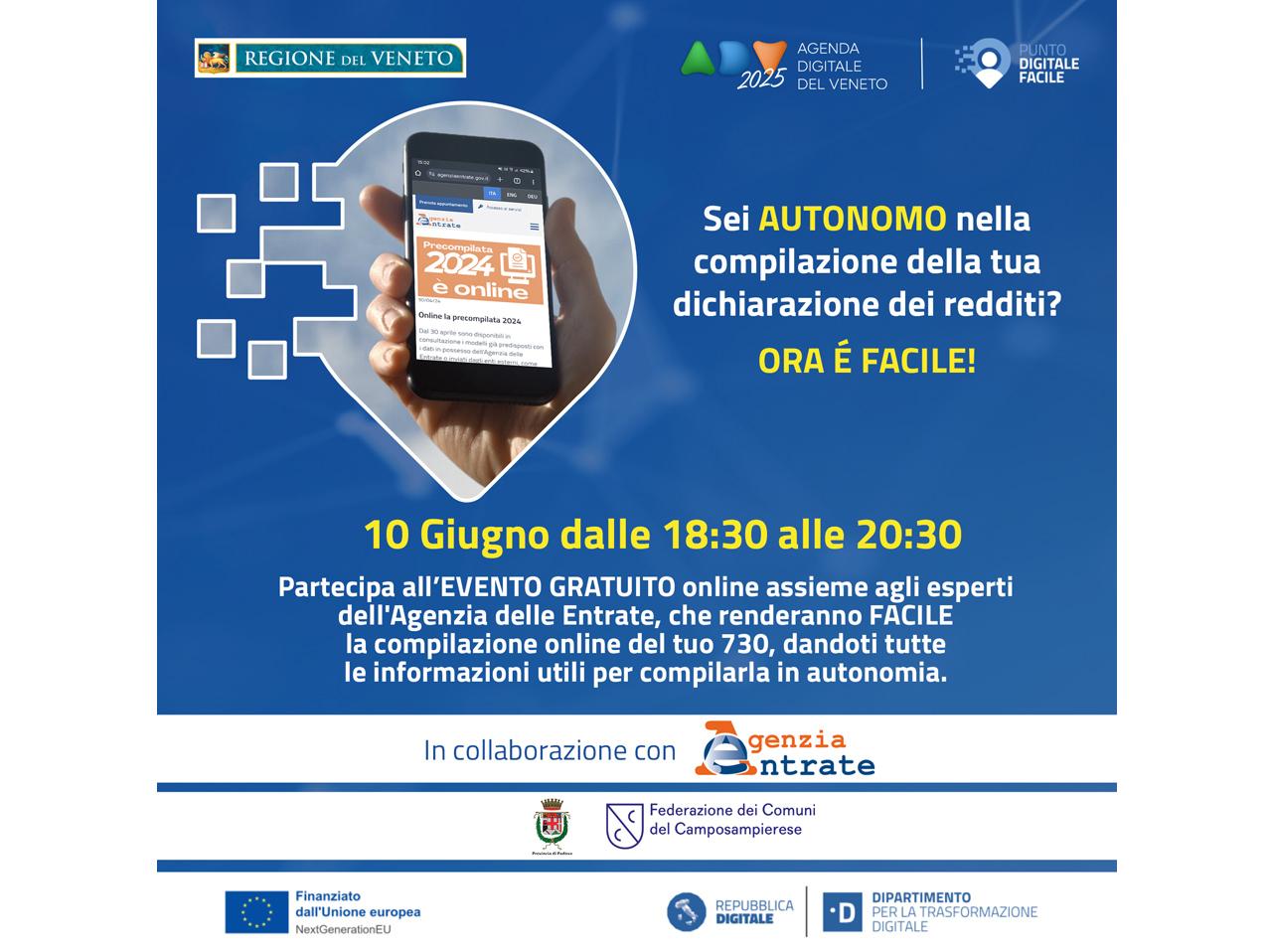 PROGETTO “CENTRI DI FACILITAZIONE”. Evento online gratuito sulla compilazione della dichiarazione dei redditi.