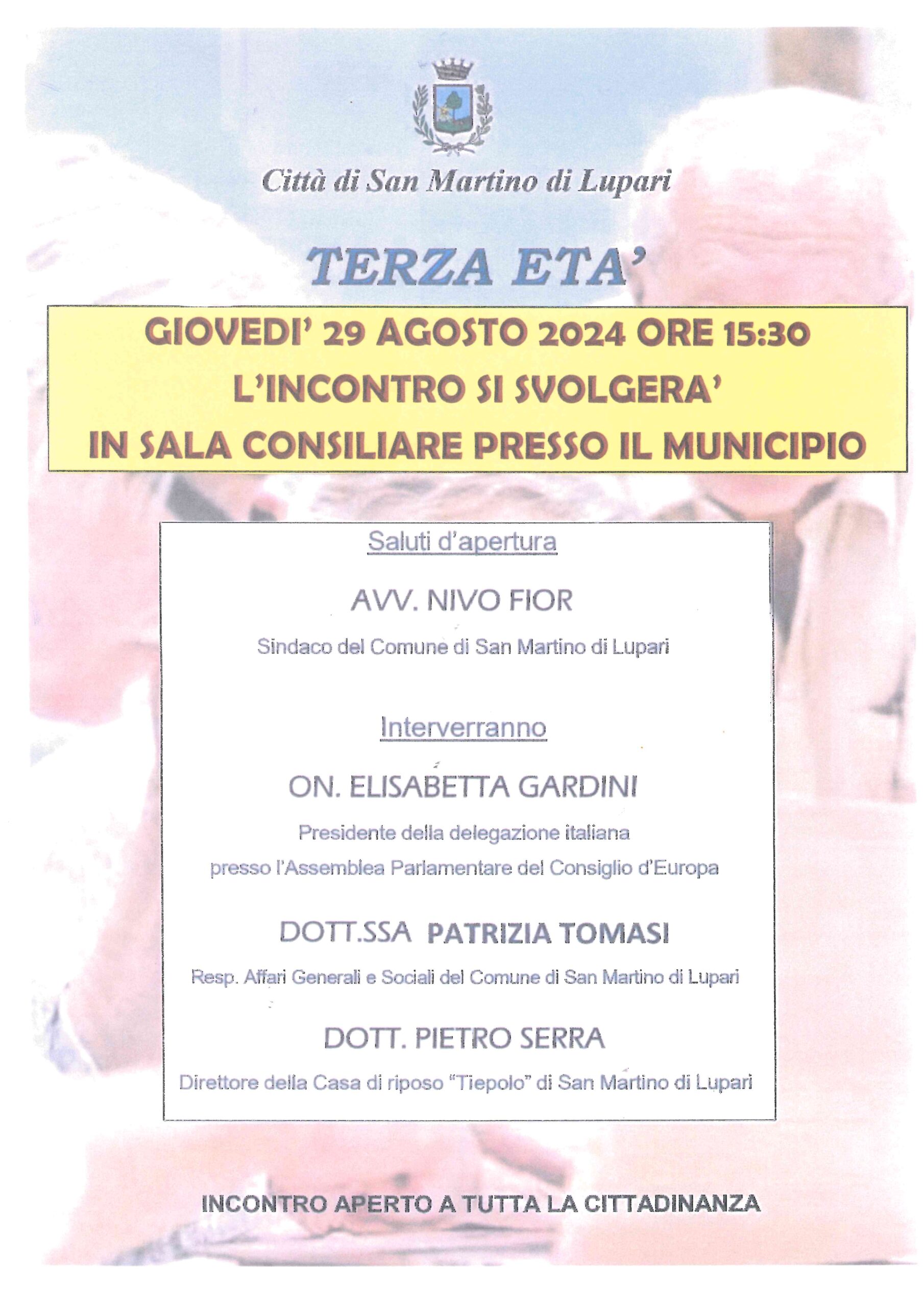 TERZA ETA’ – I NOSTRI ANZIANI MAI PIU’ SOLI