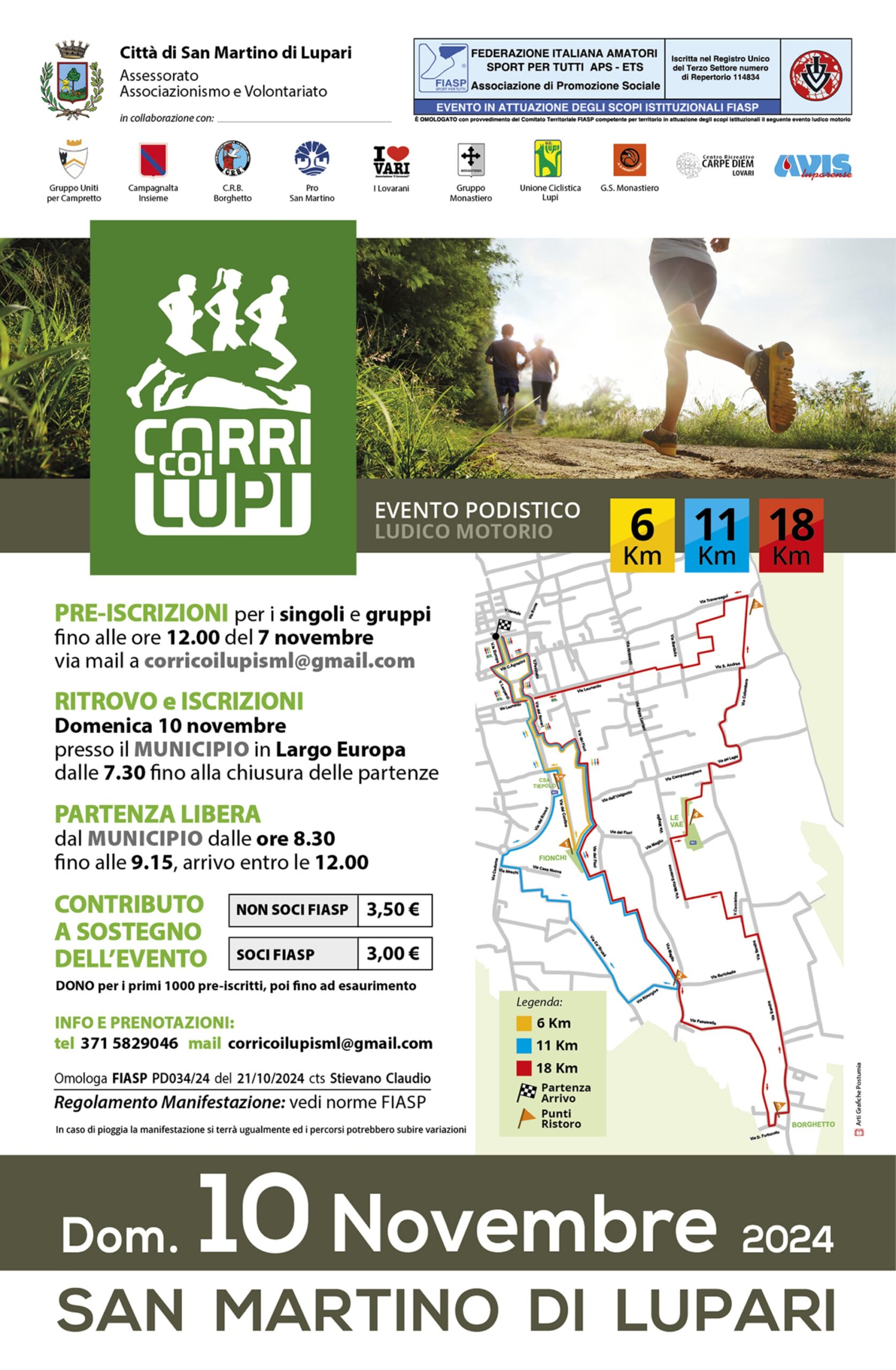 CORRI COI LUPI 2024 – EVENTO PODISTICO LUDICO MOTORIO