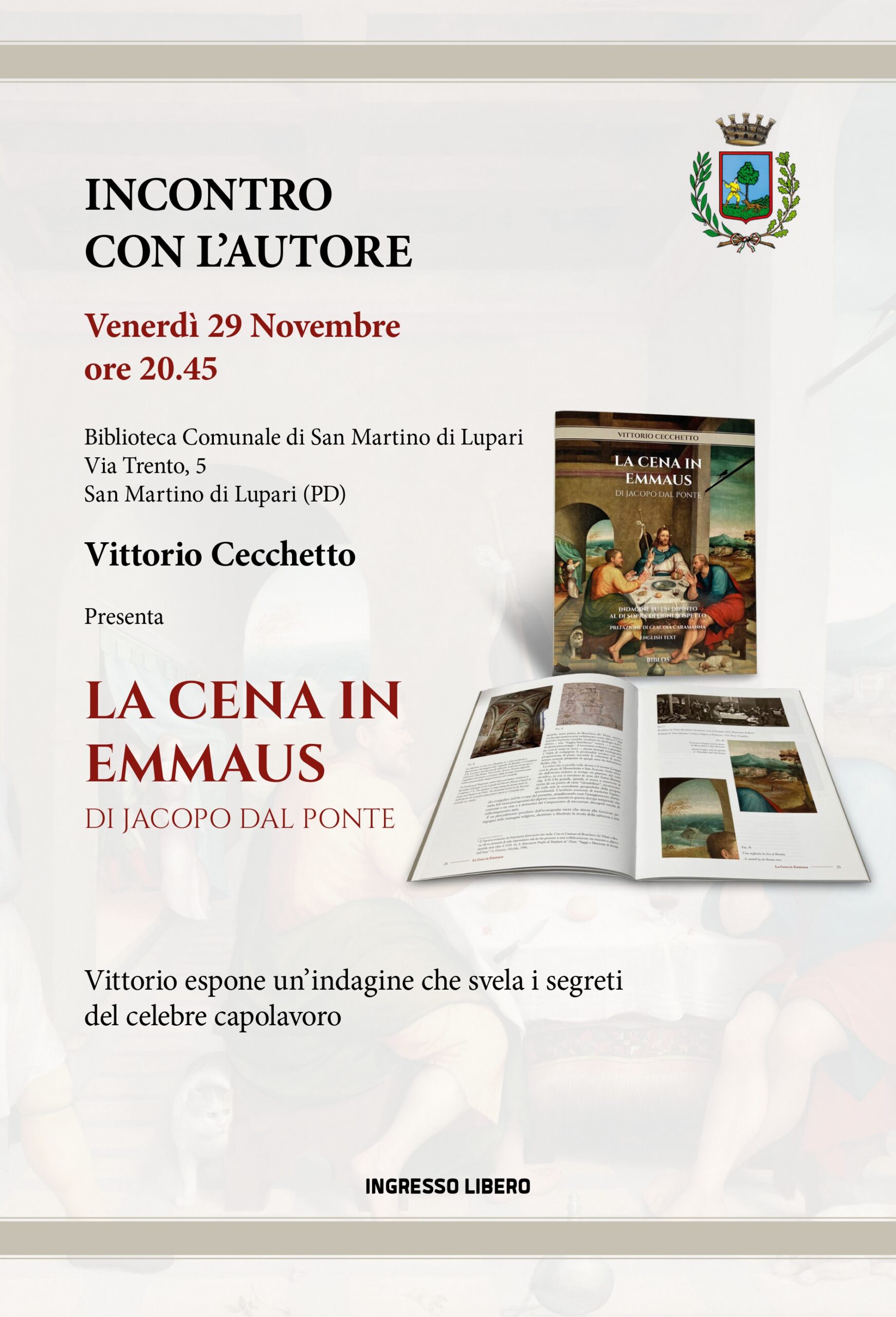 INCONTRO CON L’AUTORE – VITTORIO CECCHETTO