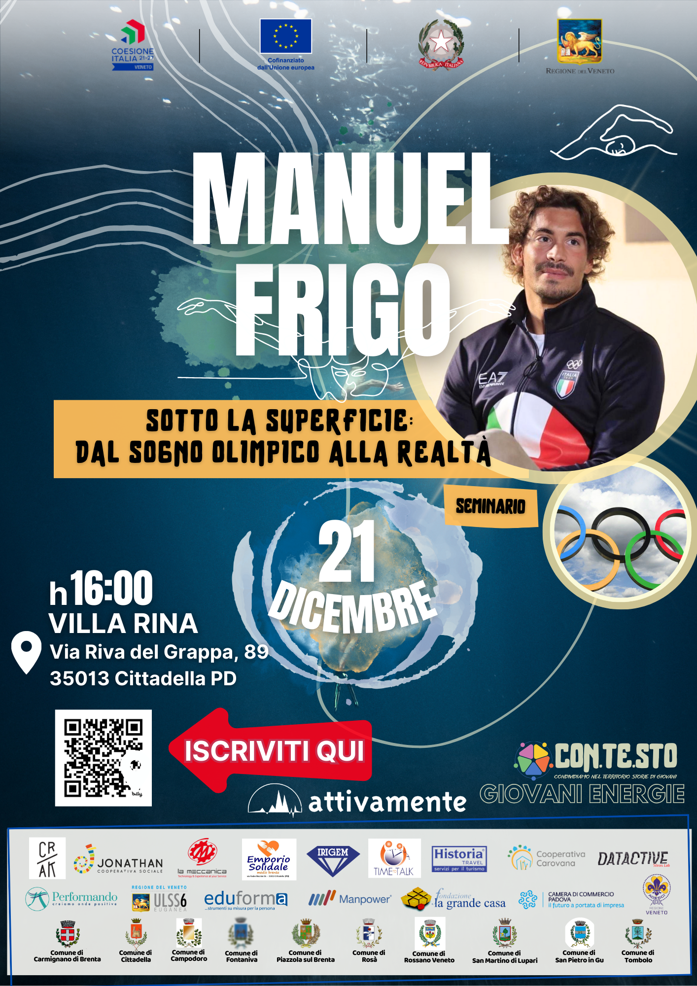 SEMINARIO ESCLUSIVO CON IL CAMPIONE OLIMPICO MANUEL FRIGO!