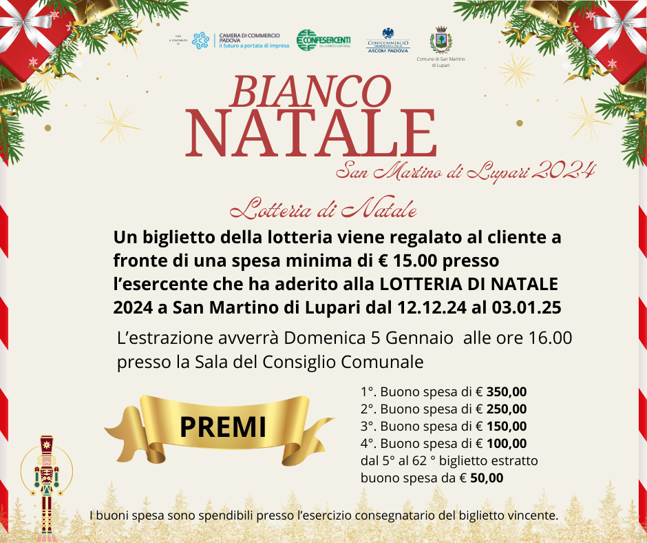 BIANCO NATALE – LOTTERIA DI NATALE 2024