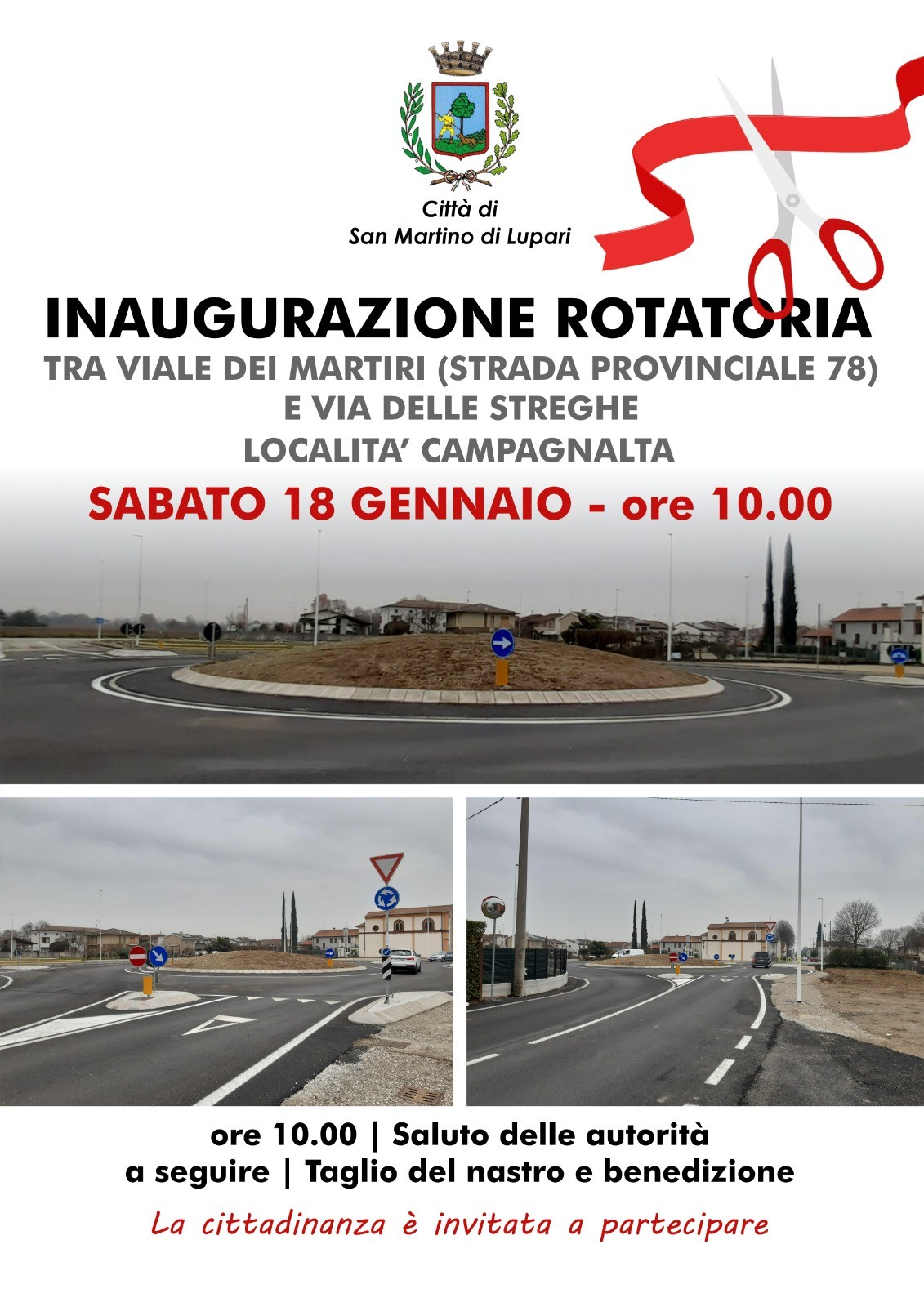 INAUGURAZIONE ROTATORIA tra Viale dei Martiri (SP 78) e Via delle Streghe – Località Campagnalta